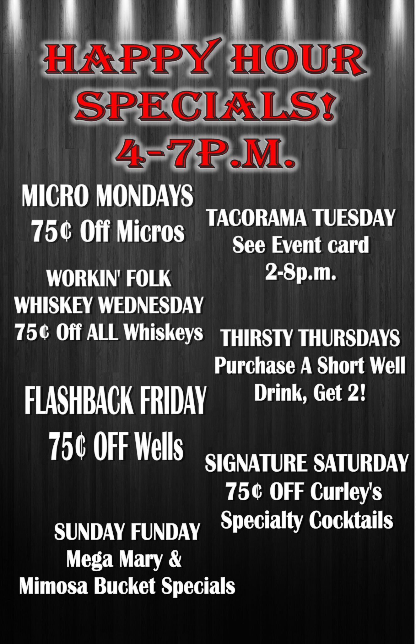 Happy Hour Specials | Curley's bar in Post Falls, Idaho