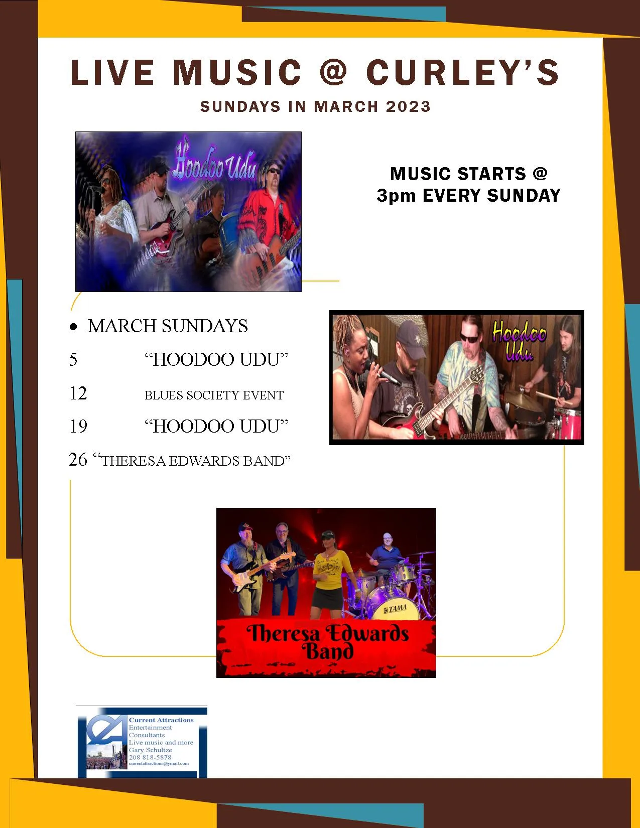 Curley's Sunday March Band Flyer