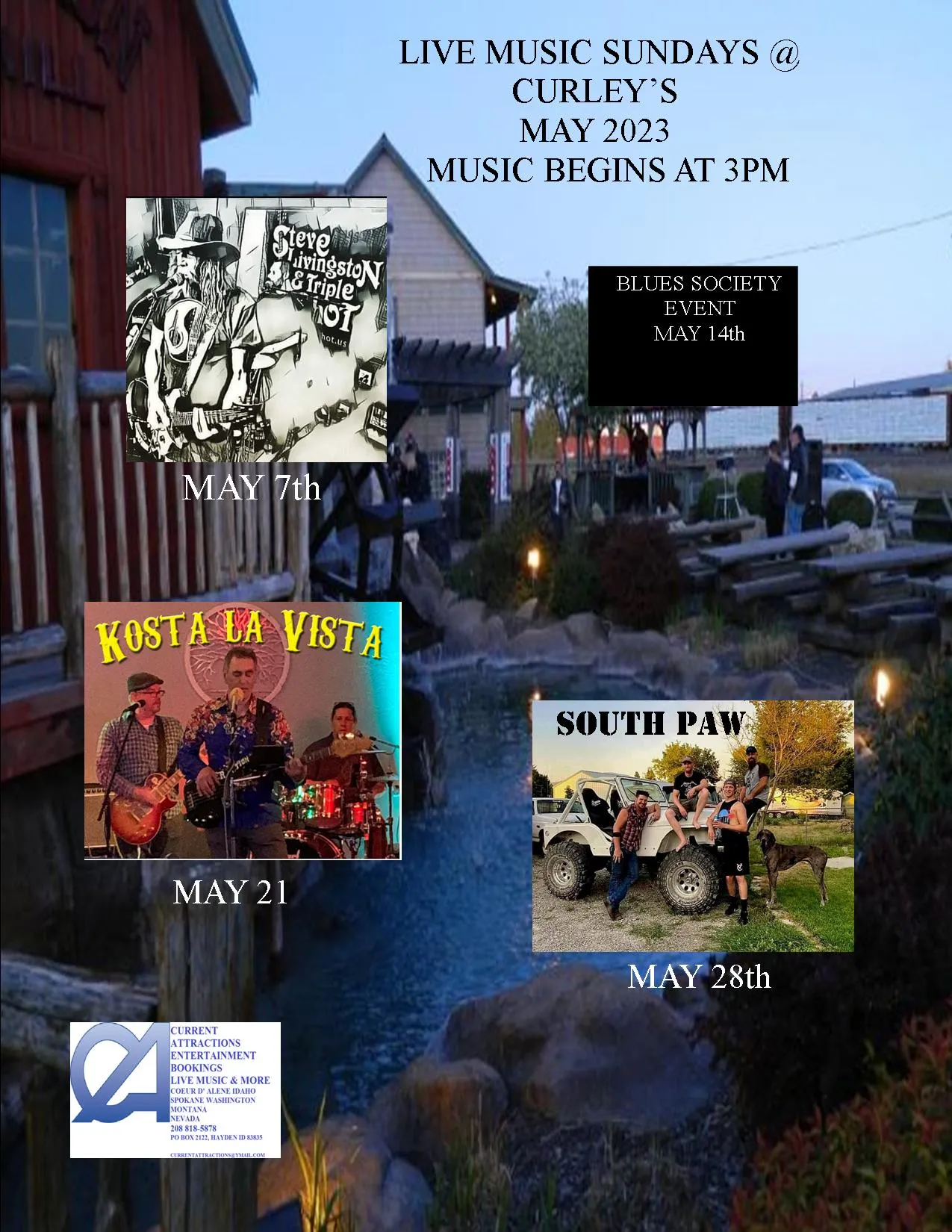 Curley's Sunday Band Calendar for May